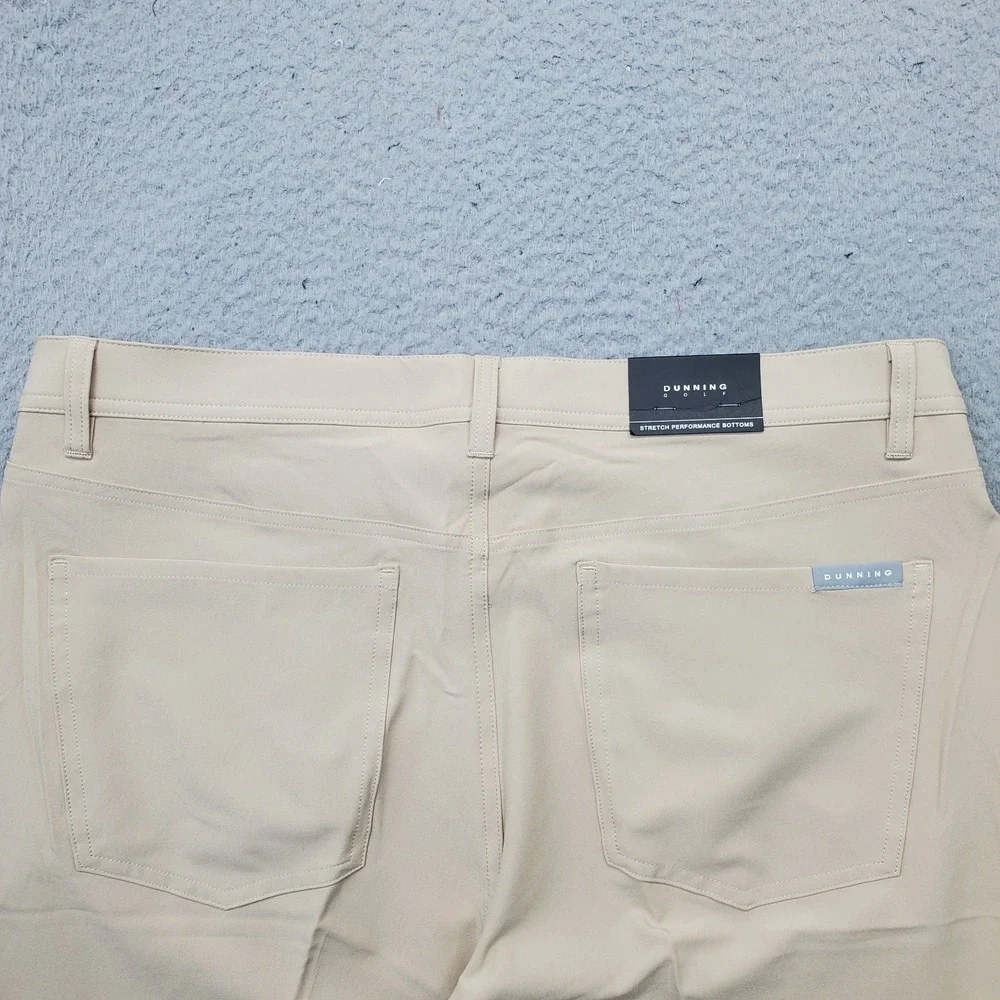 Dunning Golf Chino Pants Mens 36/32 Tan Performance Stretch Quick Dry D7S21P068
